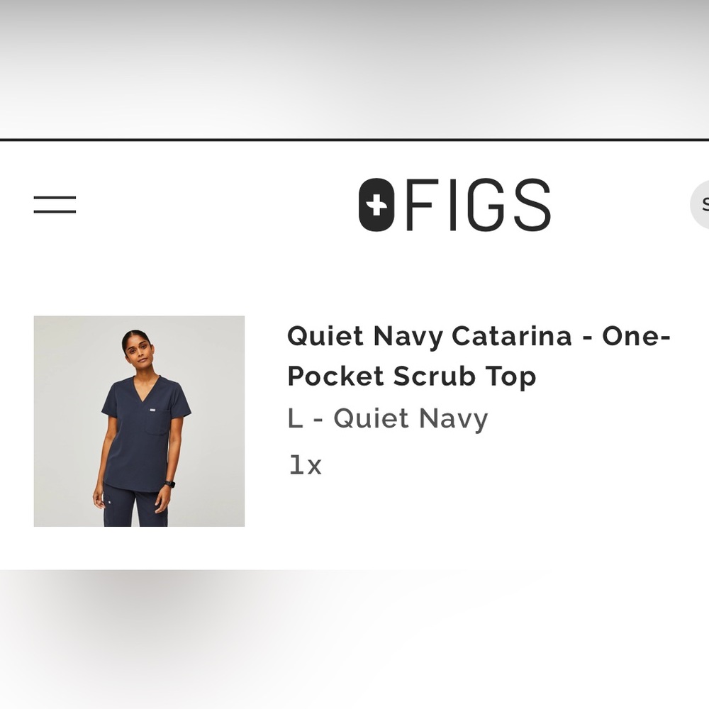Figs Catarina quiet navy one pocket scrub top